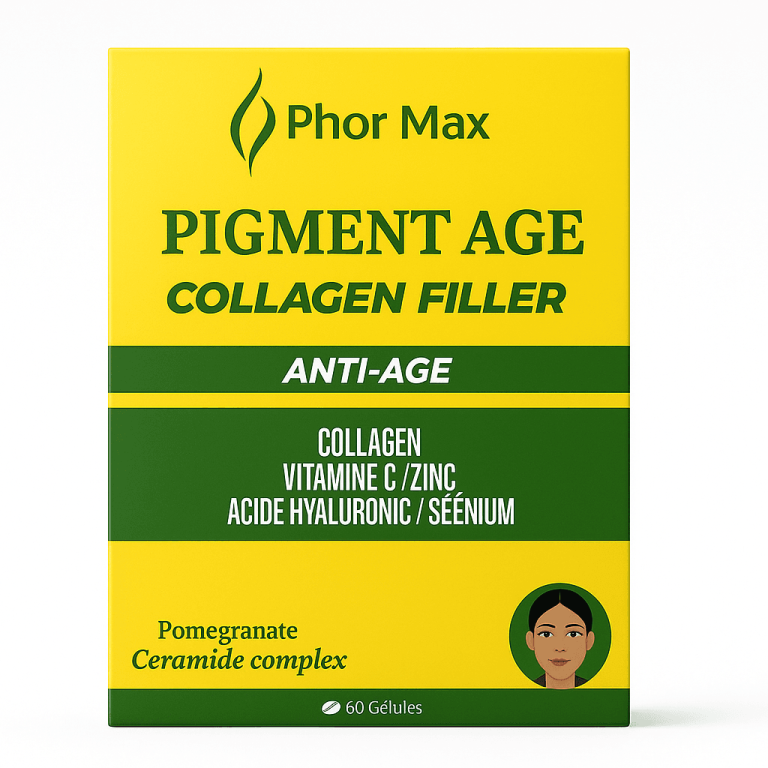 PHOR MAX Pigment Age Collagen Filler 60 Gélules Anti-Âge Collagène Vitamine C Zinc Éclat Taches Brunes