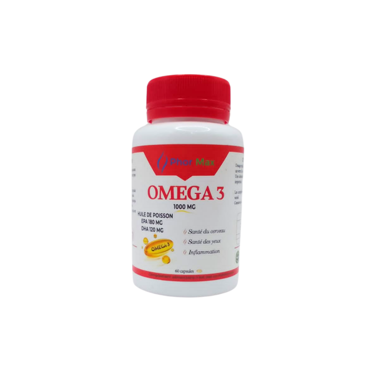 PHORMAX Omega 3 1000mg 60 Capsules Complément Alimentaire Oméga-3 EPA DHA Santé Cardiovasculaire Cerveau Articulations