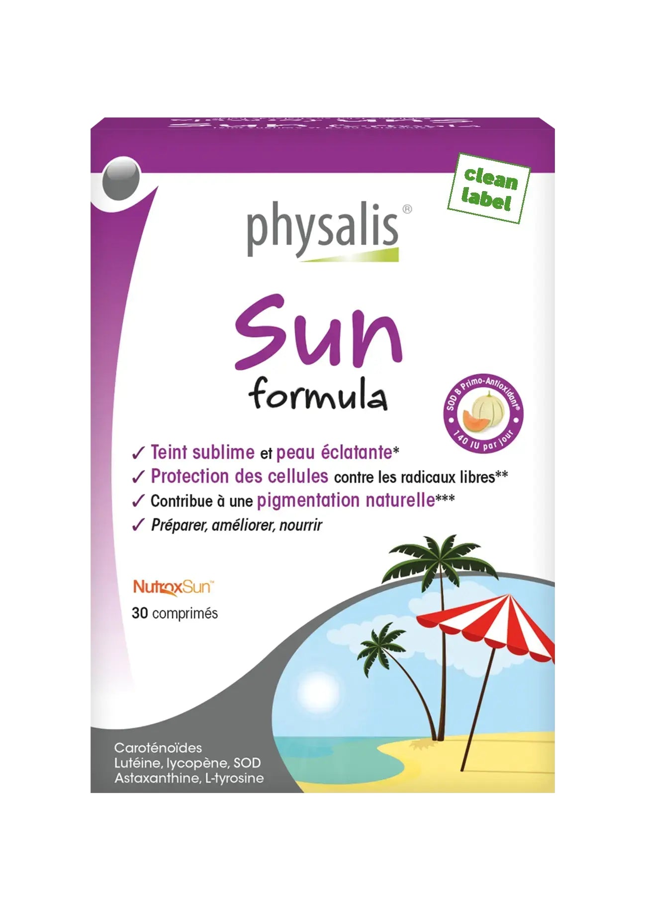 Physalis Sun Formula 30 Comprimés Teint Hale Peau NutroxSun Antioxydant Physalis Sun Formula 30 Comprimés Teint Hale Peau NutroxSun Antioxydant