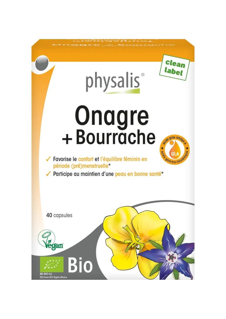 Physalis Onagre + Bourrache Bio Oméga 6 GLA Confort Féminin Cycle