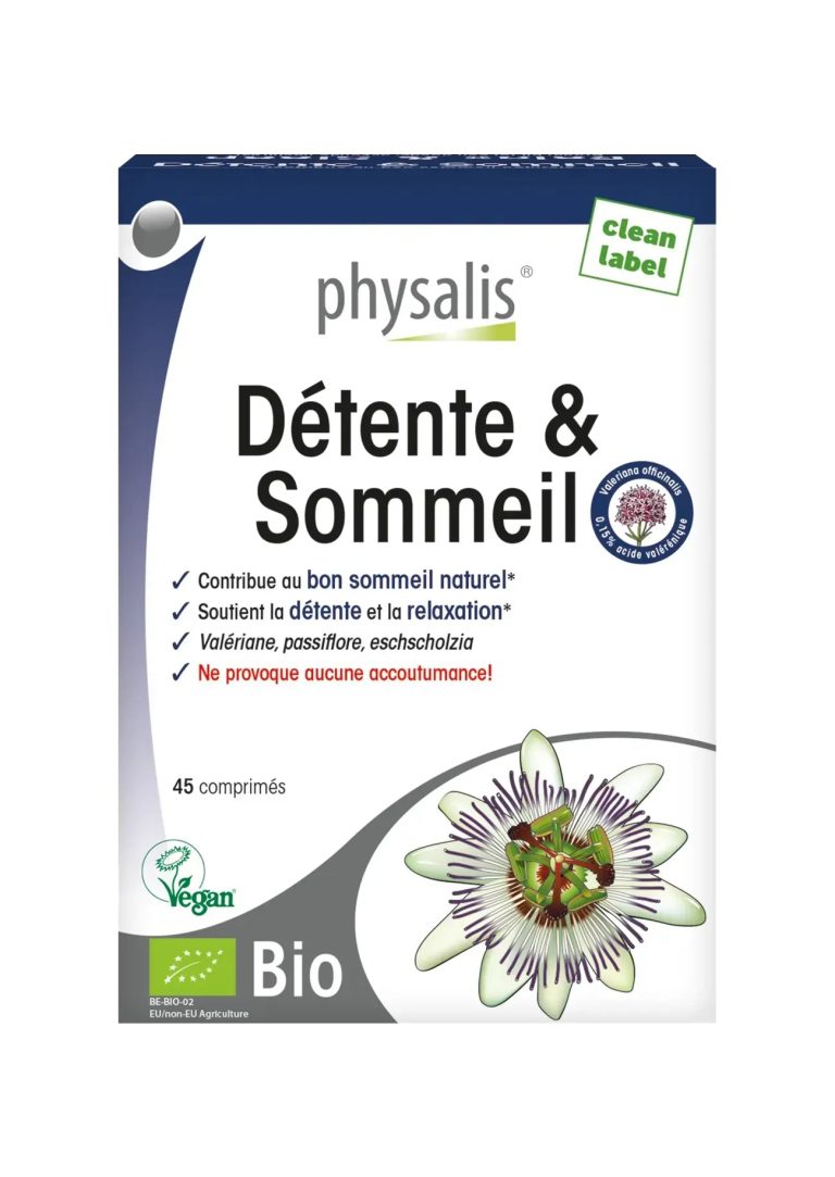 Physalis Détente & Sommeil Bio 45 Comprimés Valériane Relaxation Nuit