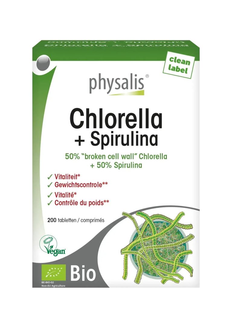 Physalis Chlorella + Spirulina Bio 200 Comprimés Vitalité Détox Poids