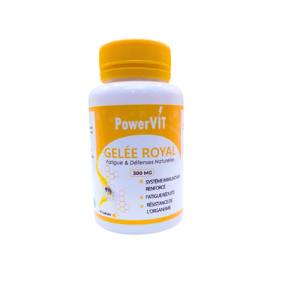 POWERVIT Gelée Royale 300mg 60 Gélules Énergie Vitalité Immunité Bien-être Revitalisant Naturel POWERVIT Gelée Royale 300mg 60 Gélules Énergie Vitalité Immunité Bien-être Revitalisant Naturel