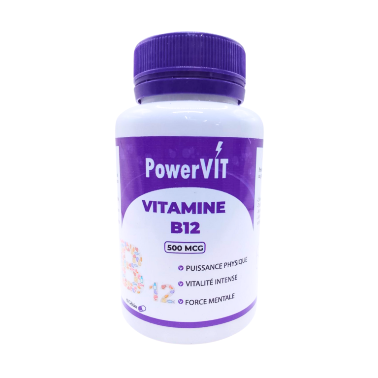POWERVIT Vitamine B12 500mcg 60 Gélules Énergie Système Nerveux Anti-Fatigue Métabolisme Vitalité