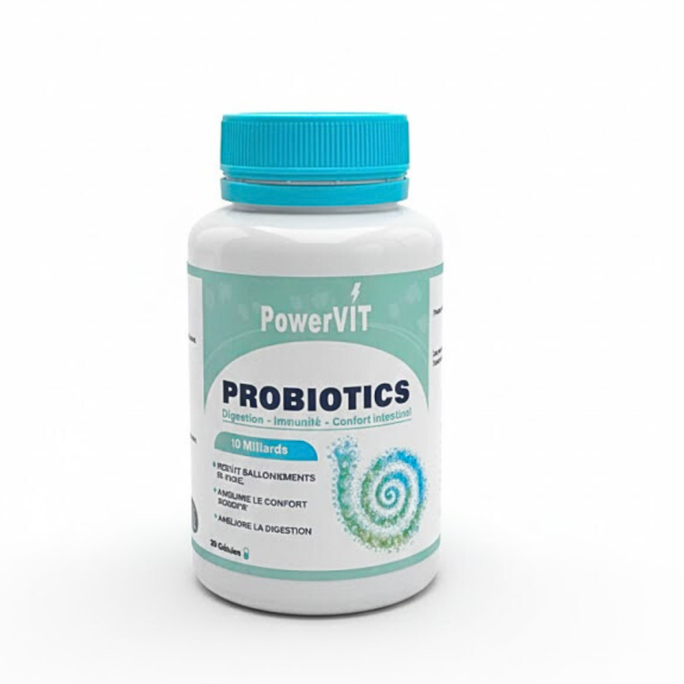 POWERVIT Probiotics 60 Gélules Complément Alimentaire Flore Intestinale Digestion Immunité Transit