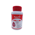 POWERVIT Fer + B9 14mg 30 Gélules Anti-Anémie Complément Fer Acide Folique Énergie Vitalité Grossesse Allaitement