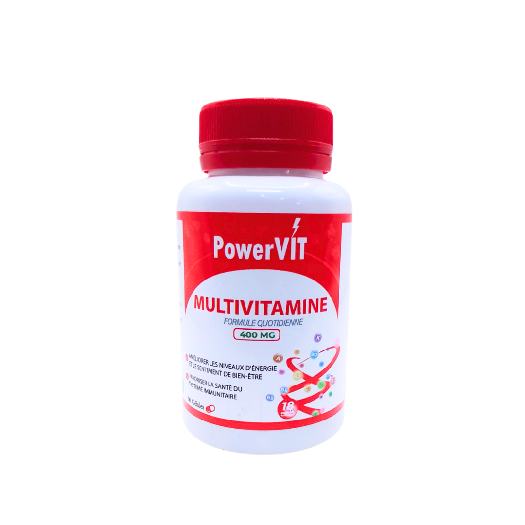 POWERVIT Multivitamines 400mg 60 Gélules Complexe Complet Vitamines Minéraux Énergie Vitalité Immunité Bien-être POWERVIT Multivitamines 400mg 60 Gélules Complexe Complet Vitamines Minéraux Énergie Vitalité Immunité Bien-être