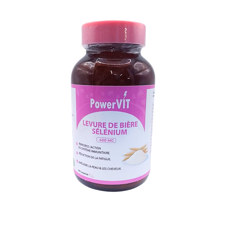 POWERVIT Levure de Bière Sélénium 400mg 400 Gélules Beauté Peau Cheveux Ongles Vitalité Immunité