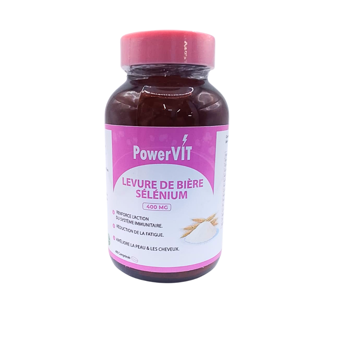 POWERVIT Levure de Bière Sélénium 400mg 400 Gélules Beauté Peau Cheveux Ongles Vitalité Immunité POWERVIT Levure de Bière Sélénium 400mg 400 Gélules Beauté Peau Cheveux Ongles Vitalité Immunité