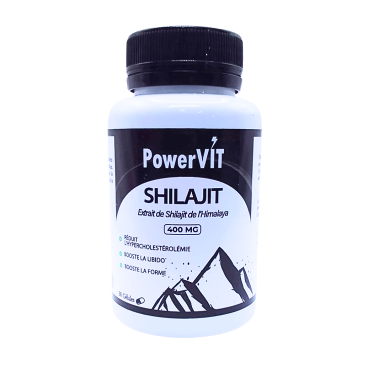 POWERVIT Shilajit 400mg 30 Gélules Énergie Vitalité Adaptogène Performance Physique Mentale Endurance
