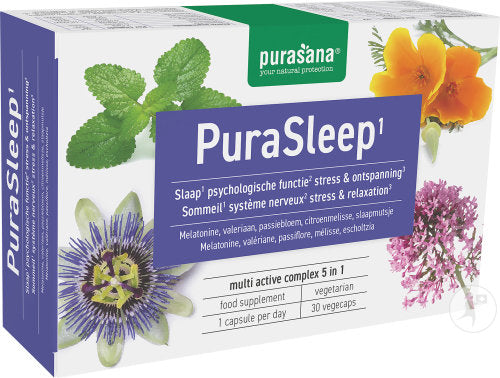 PURASANA Purasleep 30 Vegacaps Complément Alimentaire Sommeil Naturel Mélatonine Plantes Relaxantes PURASANA Purasleep 30 Vegacaps Complément Alimentaire Sommeil Naturel Mélatonine Plantes Relaxantes