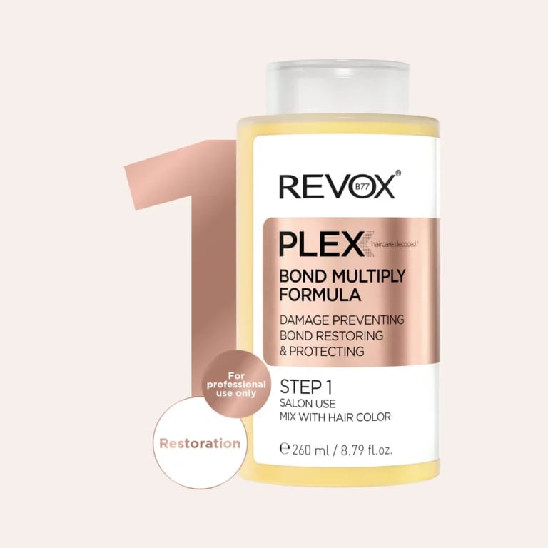 REVOX PLEX BOND MULTIPLY FORMULA Étape 1 Traitement Réparateur Cheveux Abîmés Colorés