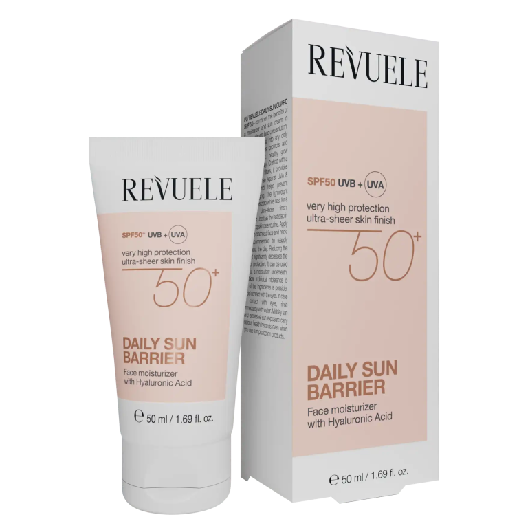 REVUELE Crème Solaire Quotidienne SPF 50+ 50ml Protection Avancée UVA UVB Anti-Âge Visage