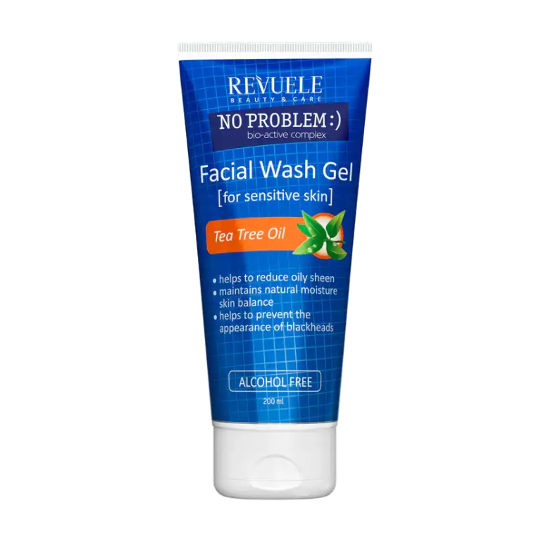REVUELE No Problem Gel Nettoyant Doux Tea Tree 200ml Nettoyant Visage Purifiant Anti-Acné Peaux Grasses