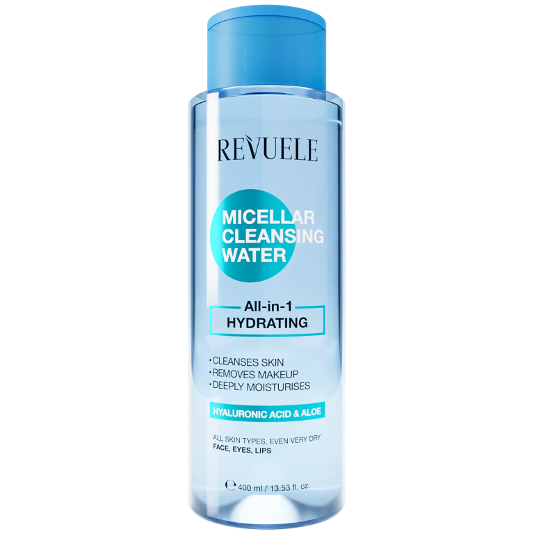 REVUELE Eau Micellaire Nettoyante Tout-en-1 Hydratante 400ml Démaquillant Visage Yeux Lèvres