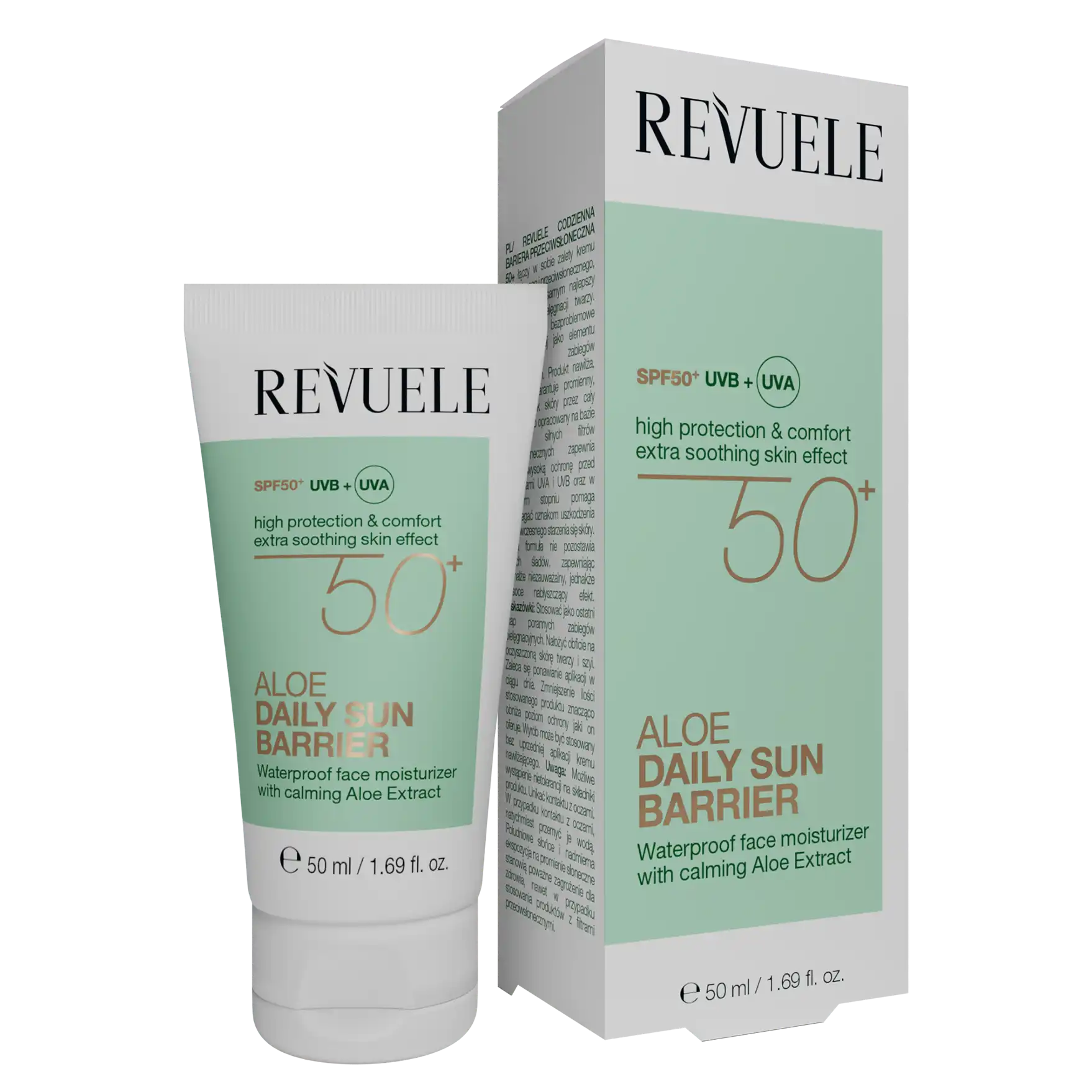 REVUELE Crème Solaire Aloe Vera SPF 50+ 50ml Haute Protection UVA UVB Apaisante Hydratante Visage REVUELE Crème Solaire Aloe Vera SPF 50+ 50ml Haute Protection UVA UVB Apaisante Hydratante Visage