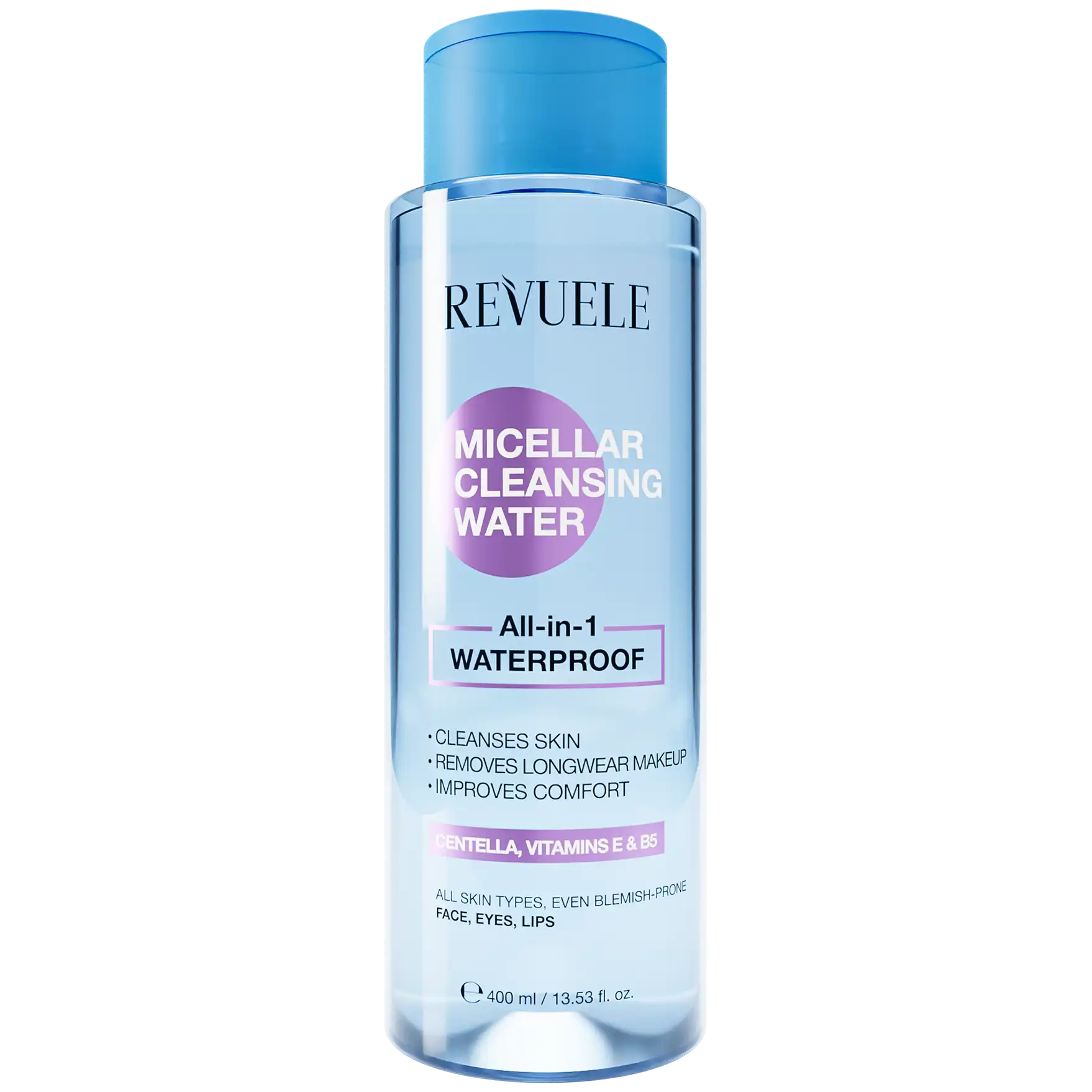 REVUELE Eau Micellaire Nettoyante Tout-en-1 Waterproof 400ml Démaquillant Micellaire Visage Yeux Lèvres Nettoyage Express REVUELE Eau Micellaire Nettoyante Tout-en-1 Waterproof 400ml Démaquillant Micellaire Visage Yeux Lèvres Nettoyage Express