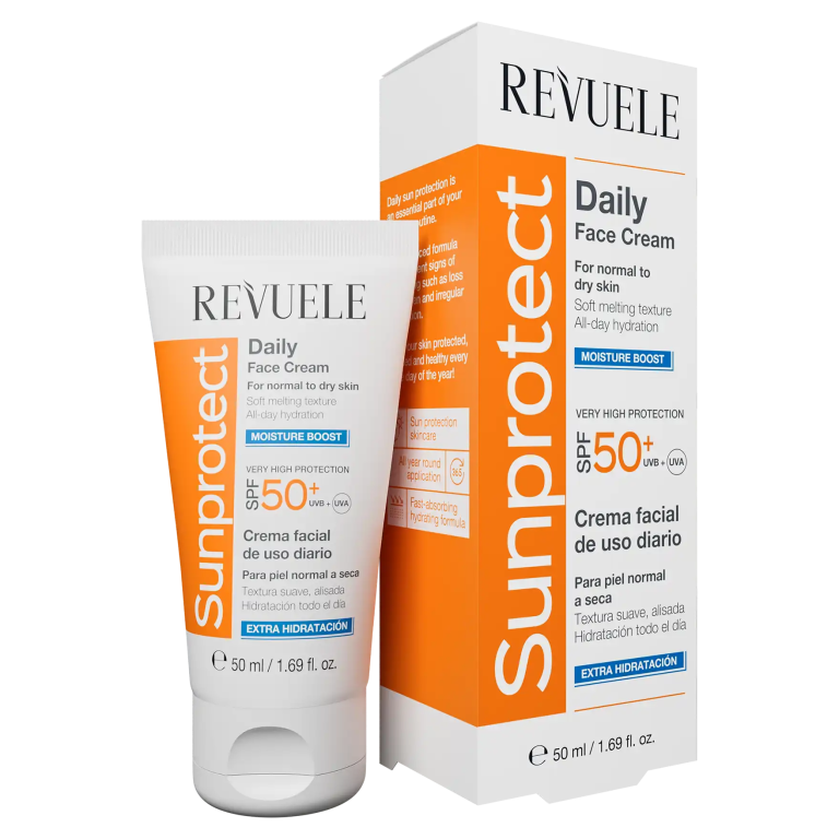 REVUELE Crème Solaire Hydratation Intense SPF 50+ 50ml Protection Hydratante Peaux Sèches Anti-Âge