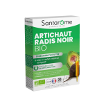 SANTAROME Artichaut BIO Radis Noir BIO 20 Ampoules 2500mg Foie Détoxification Digestion Drainage