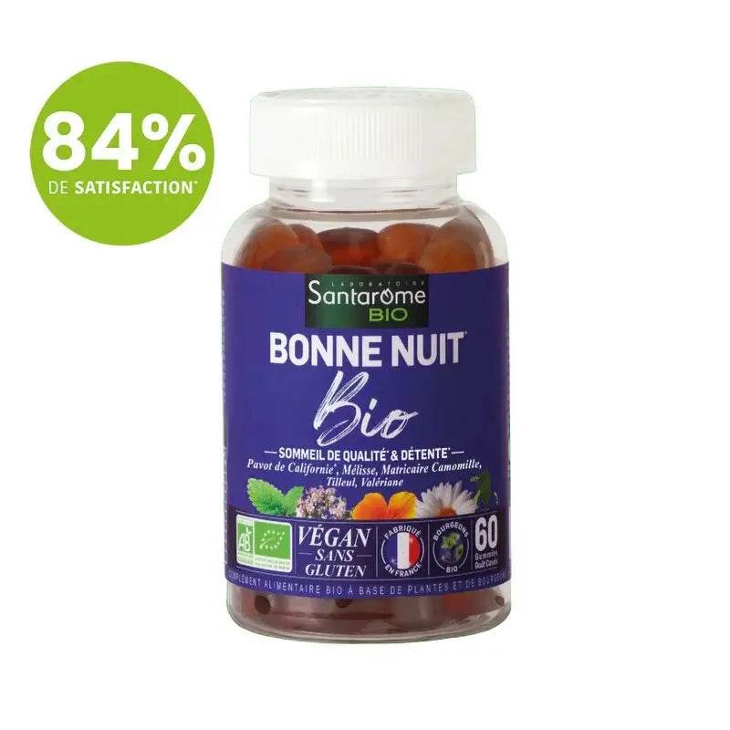 SANTAROME BIO Bonne Nuit 60 Gummies Sommeil Relaxation Endormissement Pavot Californie Naturel SANTAROME BIO Bonne Nuit 60 Gummies Sommeil Relaxation Endormissement Pavot Californie Naturel