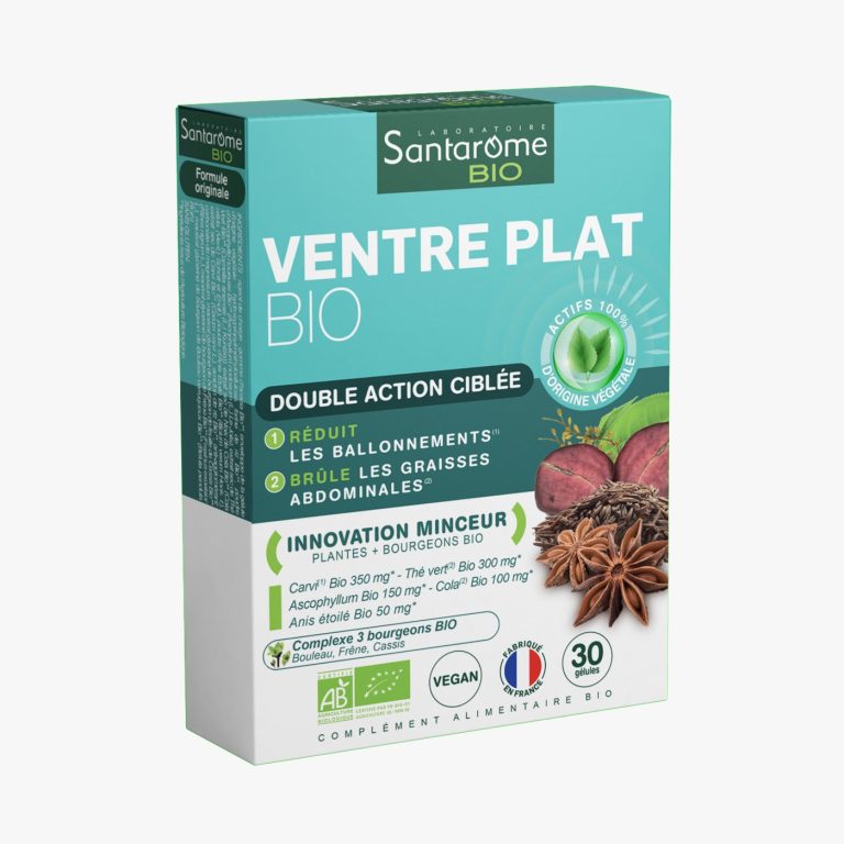 SANTAROME Ventre Plat 30 Gélules Digestion Confort Ballonnements Détox Silhouette Affinée
