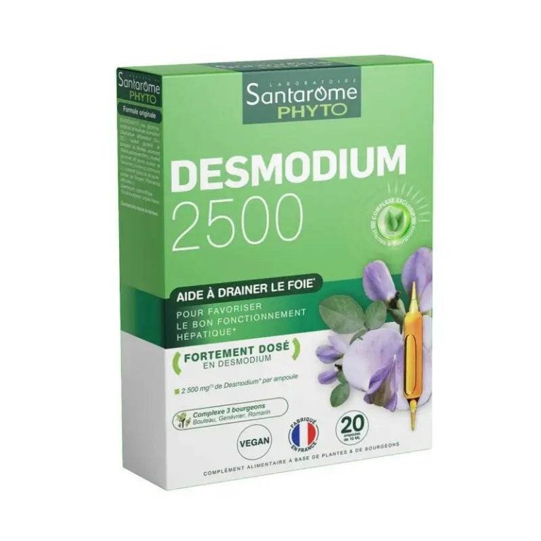 SANTAROME Phyto Desmodium 2500 20 Ampoules Foie Détox Protection Hépatique Drainage