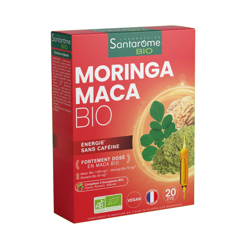 SANTAROME Moringa Maca BIO 20 Ampoules Complément Alimentaire Énergie Vitalité Tonus SANTAROME Moringa Maca BIO 20 Ampoules Complément Alimentaire Énergie Vitalité Tonus