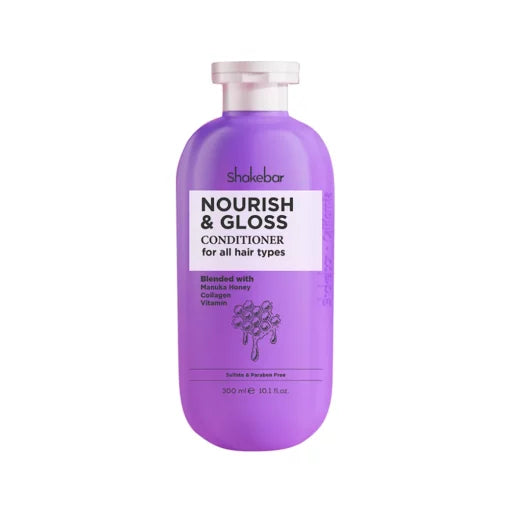SHAKEBAR Nourish & Gloss Hair Conditioner 300ml Après-Shampooing Nourrissant Brillance Cheveux Ternes Secs SHAKEBAR Nourish & Gloss Hair Conditioner 300ml Après-Shampooing Nourrissant Brillance Cheveux Ternes Secs