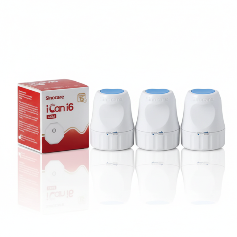 SINOCARE iCAN I6 CGM Pack 3 Unités Capteur Glucose Continu 14 Jours Surveillance Glycémie Diabète Sans Piqûre