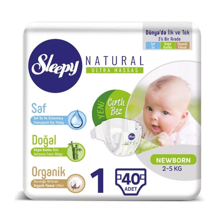Sleepy Natural 1 Couches Newborn 2-5kg 40 Pièces