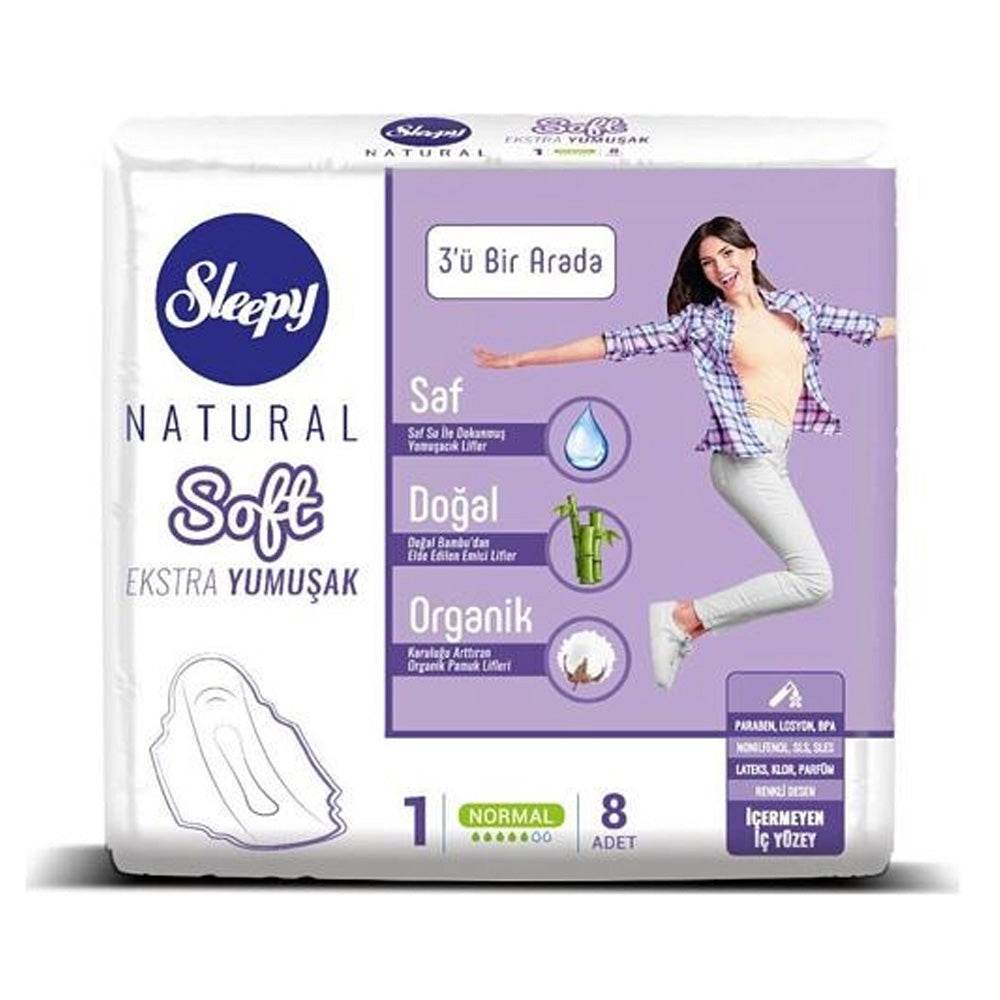 Sleepy Natural Extra Soft Normal 3 in 1 Pads 8 Pièces Sleepy Natural Extra Soft Normal 3 in 1 Pads 8 Pièces