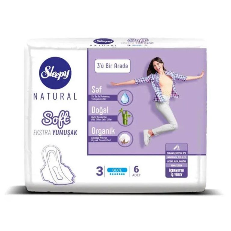 Sleepy Natural Extra Soft Night 3 in 1 Pads 6 Pièces