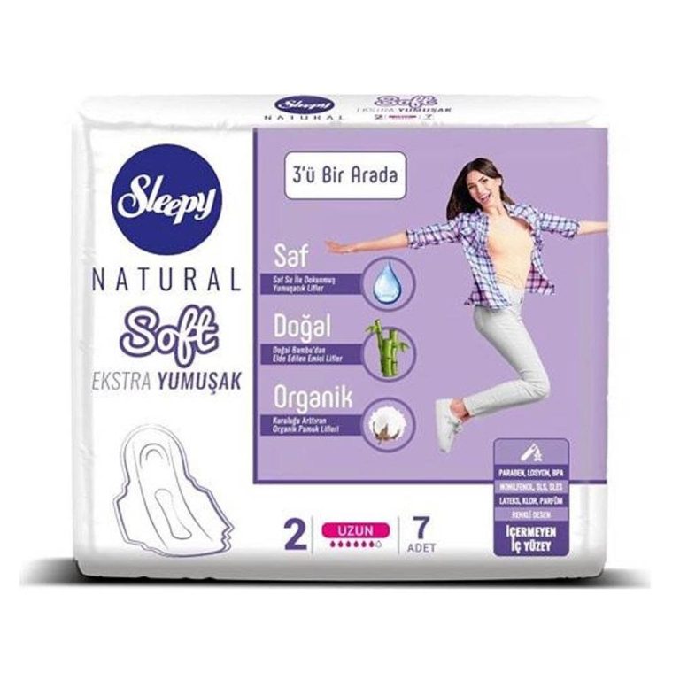 Sleepy Natural Extra Soft Long 3 in 1 Pads 7 Pièces