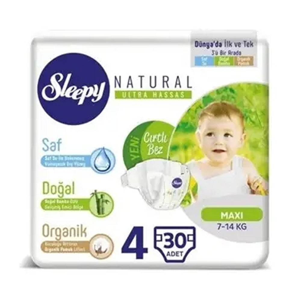 Sleepy Natural 4 Couches Maxi 7-14kg 30 Pièces Sleepy Natural 4 Couches Maxi 7-14kg 30 Pièces