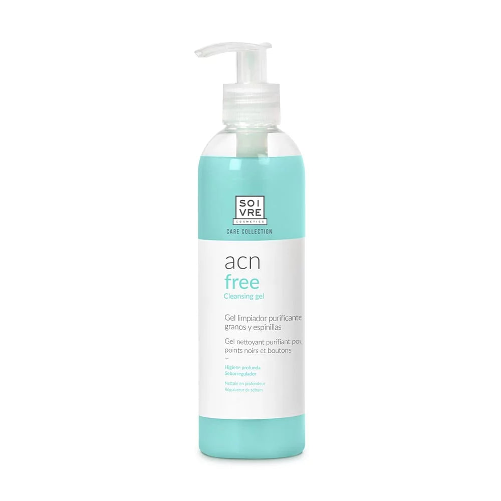 SOIVRE Acn Free Gel Nettoyant Purifiant 250ml Soin Visage Anti-Acné Peau Grasse Mixte Imperfections Nettoyage Profond SOIVRE Acn Free Gel Nettoyant Purifiant 250ml Soin Visage Anti-Acné Peau Grasse Mixte Imperfections Nettoyage Profond