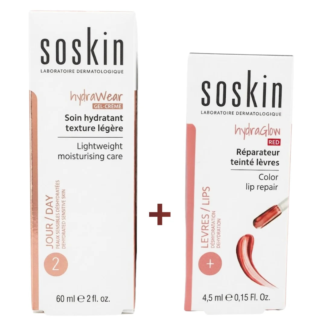 Soskin Hydrawear Soin Hydratant Leger+Hydraglow Teinte Levres Duo Pack Soskin Hydrawear Soin Hydratant Leger+Hydraglow Teinte Levres Duo Pack