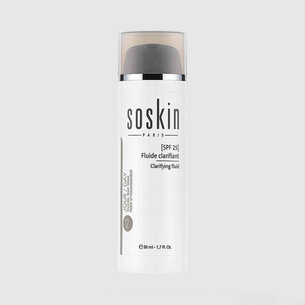 SOSKIN Fluide Clarifiant SPF25 50ml Anti-Taches Éclaircissant Protection Solaire Hydratant SOSKIN Fluide Clarifiant SPF25 50ml Anti-Taches Éclaircissant Protection Solaire Hydratant