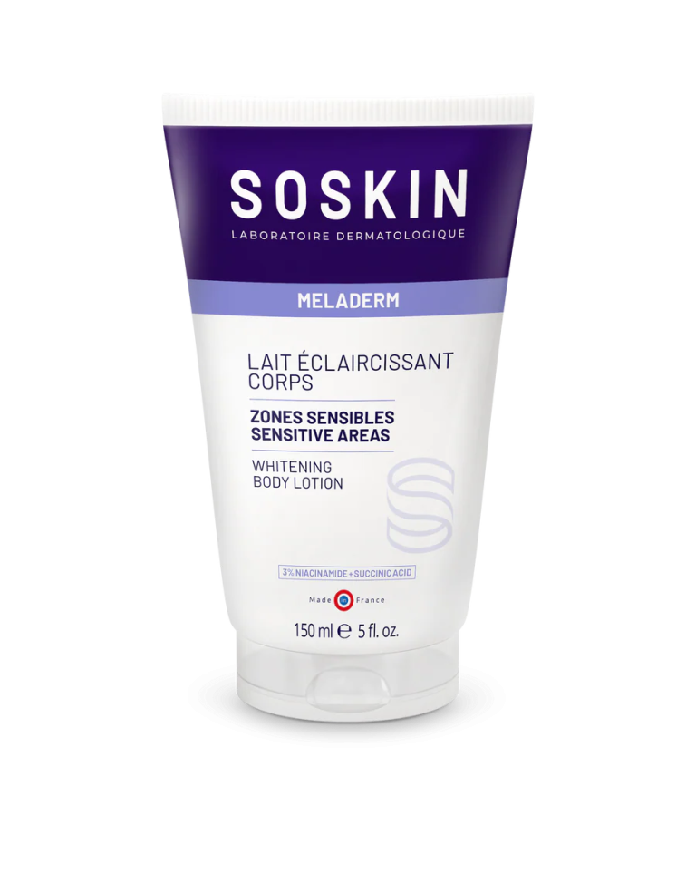 SOSKIN Meladerm Lait Éclaircissant Corps 150ml Lait Dépigmentant Unifiant Teint Lumineux Hydratant