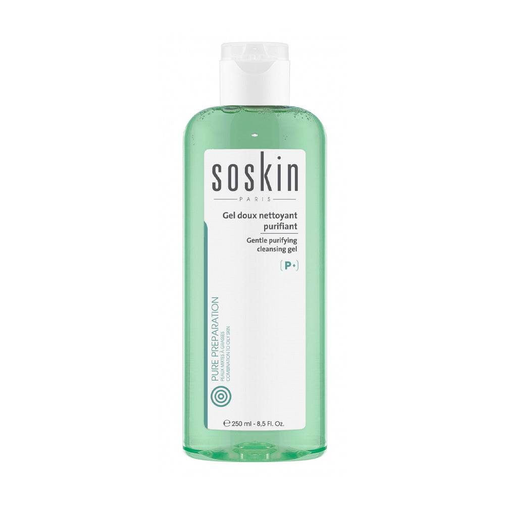 SOSKIN Gel Doux Nettoyant Purifiant Peaux Mixtes Grasses Élimine Impuretés Texture Onctueuse SOSKIN Gel Doux Nettoyant Purifiant Peaux Mixtes Grasses Élimine Impuretés Texture Onctueuse