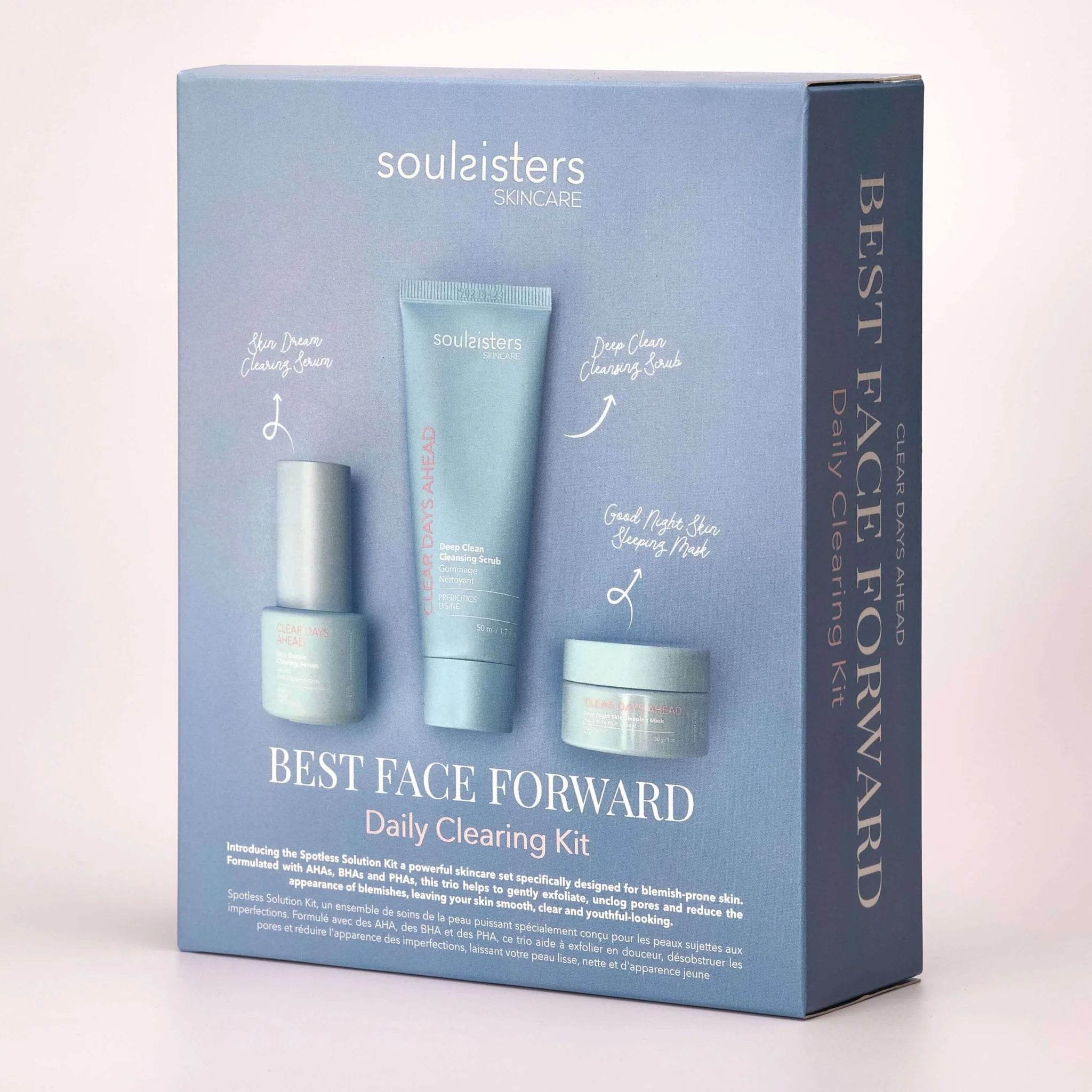 SOUL SISTERS Kit Anti-Imperfection Routine Beauté Complète Peau Acnéique Points Noirs Boutons Matifiante Premium SOUL SISTERS Kit Anti-Imperfection Routine Beauté Complète Peau Acnéique Points Noirs Boutons Matifiante Premium