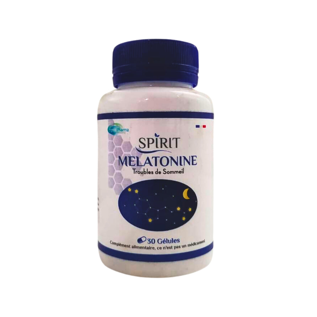 SPIRIT Mélatonine 30 Gélules Sommeil Endormissement Récupération Jet Lag SPIRIT Mélatonine 30 Gélules Sommeil Endormissement Récupération Jet Lag