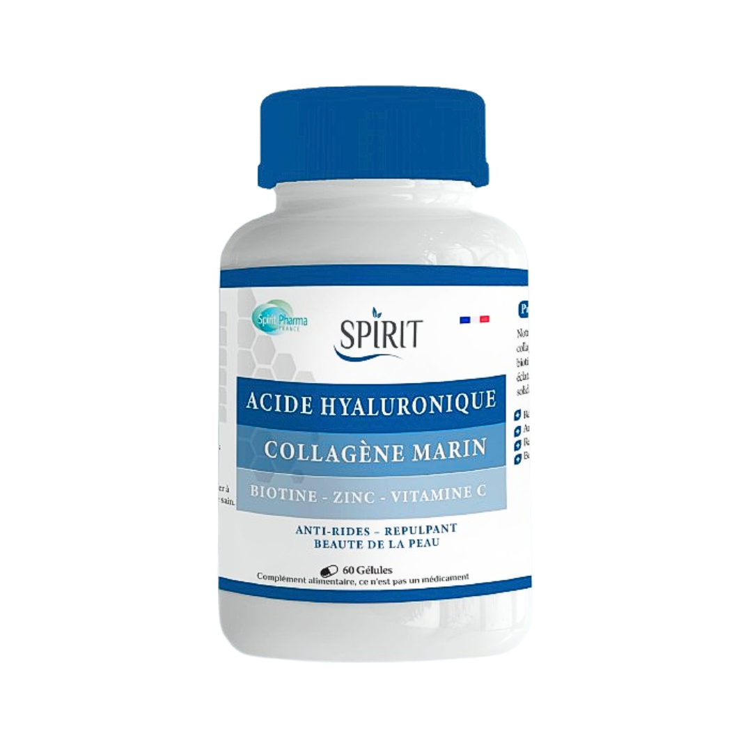 SPIRIT Acide Hyaluronique 60 Gélules Hydratation Peau Articulations Anti-Âge SPIRIT Acide Hyaluronique 60 Gélules Hydratation Peau Articulations Anti-Âge