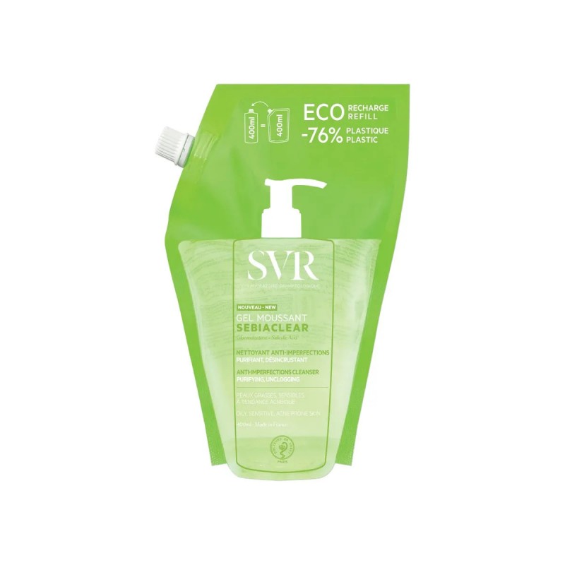 SVR Sebiaclear Eco Recharge Gel Moussant Nettoyant 400ml SVR Sebiaclear Eco Recharge Gel Moussant Nettoyant 400ml