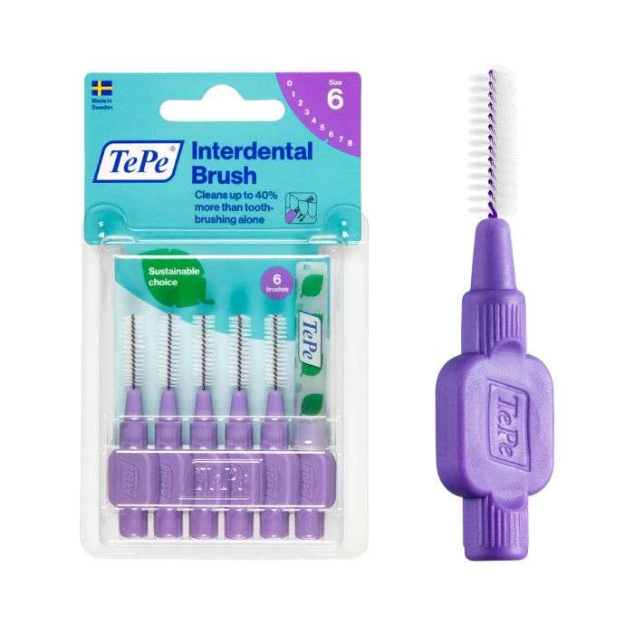 TEPE Pack 6 Brossettes Interdentaires Taille 6 Rose Espaces Larges TEPE Pack 6 Brossettes Interdentaires Taille 6 Rose Espaces Larges