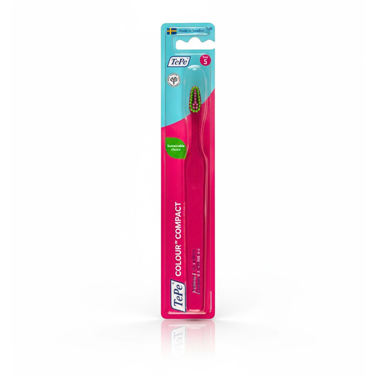 TEPE Colour Compact Brosse à Dents Rose Extra-Soft Tête Compacte Gencives Très Sensibles