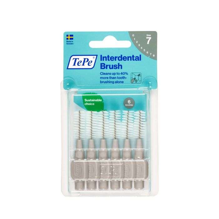 TEPE Pack 6 Brossettes Interdentaires Taille 7 Nettoyage Espaces Interdentaires Moyens-Larges