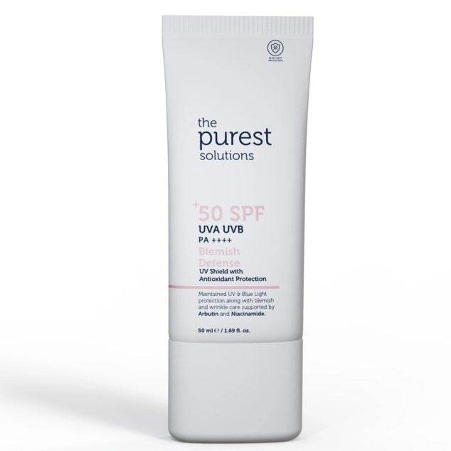 THE PUREST SOLUTIONS BLEMISH DEFENSE UVA/UVB CRÈME SOLAIRE ANTIOXYDANTE SPF50+ 50ML