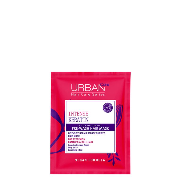 URBAN CARE Intense Keratin Masque Réparateur Avant Lavage 50ml Masque Pré-Shampoing Kératine Intense Cheveux Abîmés