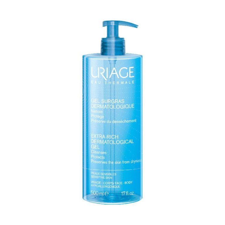 URIAGE Gel Surgras Liquide Dermatologique 500ml Gel Nettoyant Doux Sans Savon Peaux Sensibles