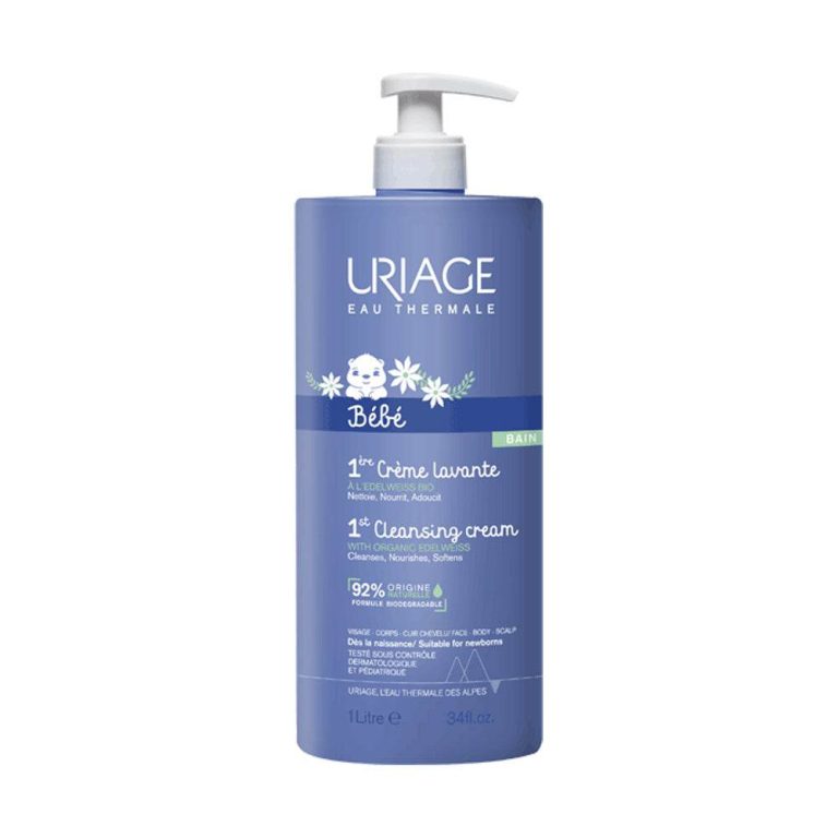 URIAGE Bébé 1ère Crème Lavante 1L - Soin Nettoyant Végane Texture Onctueuse Format Familial